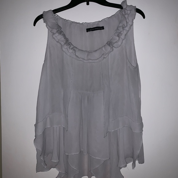 Zara Tops Zara Grey Sheer Top Poshmark